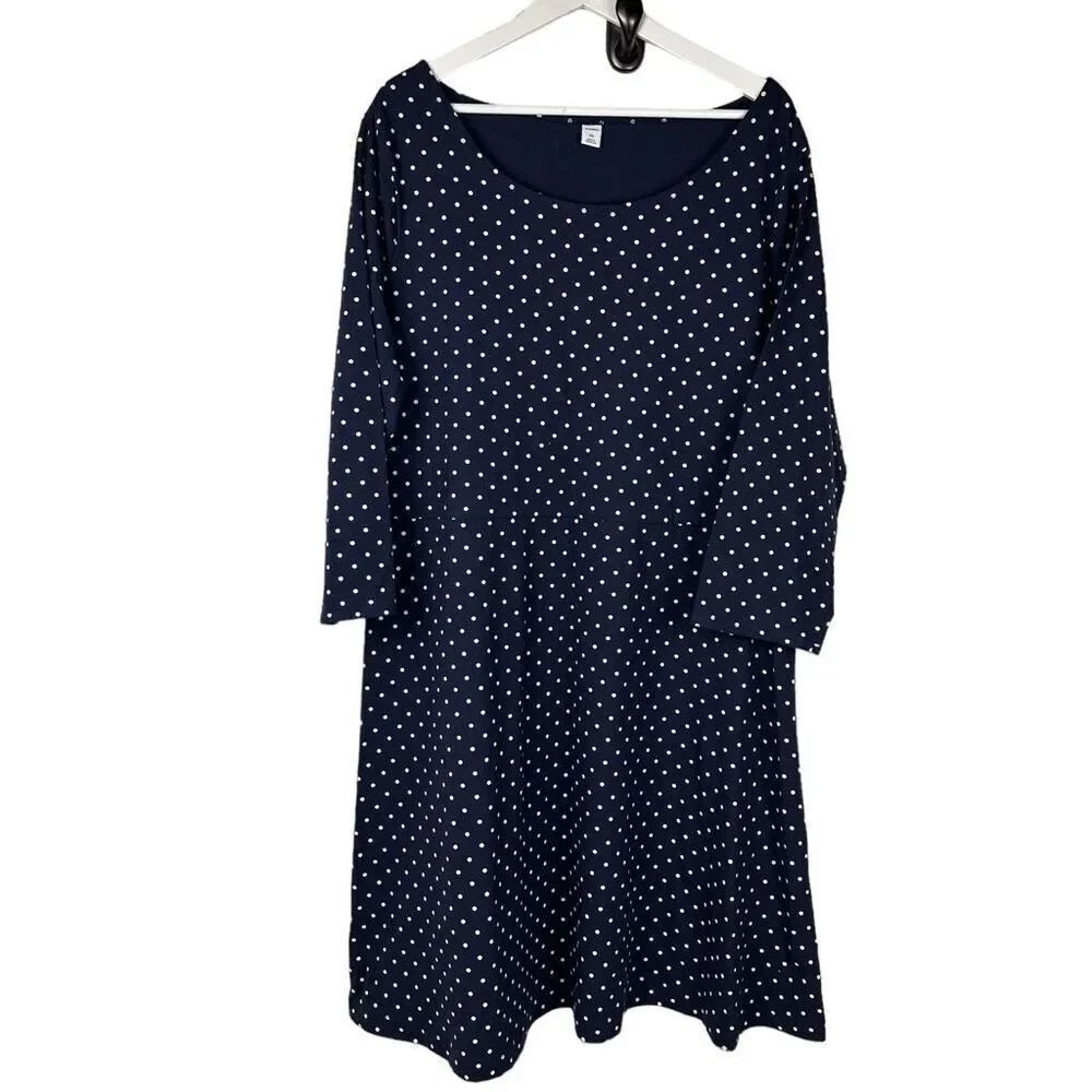 Old Navy XXL Polka Dot Knit dress Navy & Cream NEW